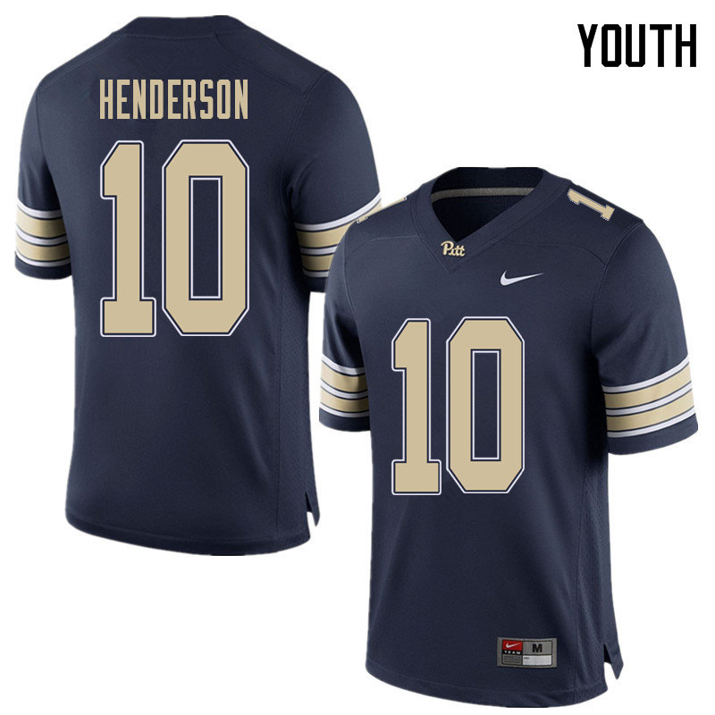 Youth #10 Quadree Henderson Pittsburgh Panthers College Football Jerseys Sale-Home Blue